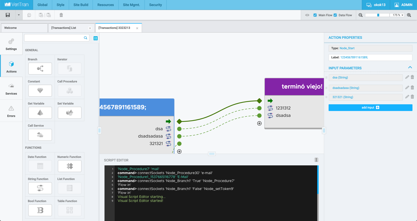 Transaction editor